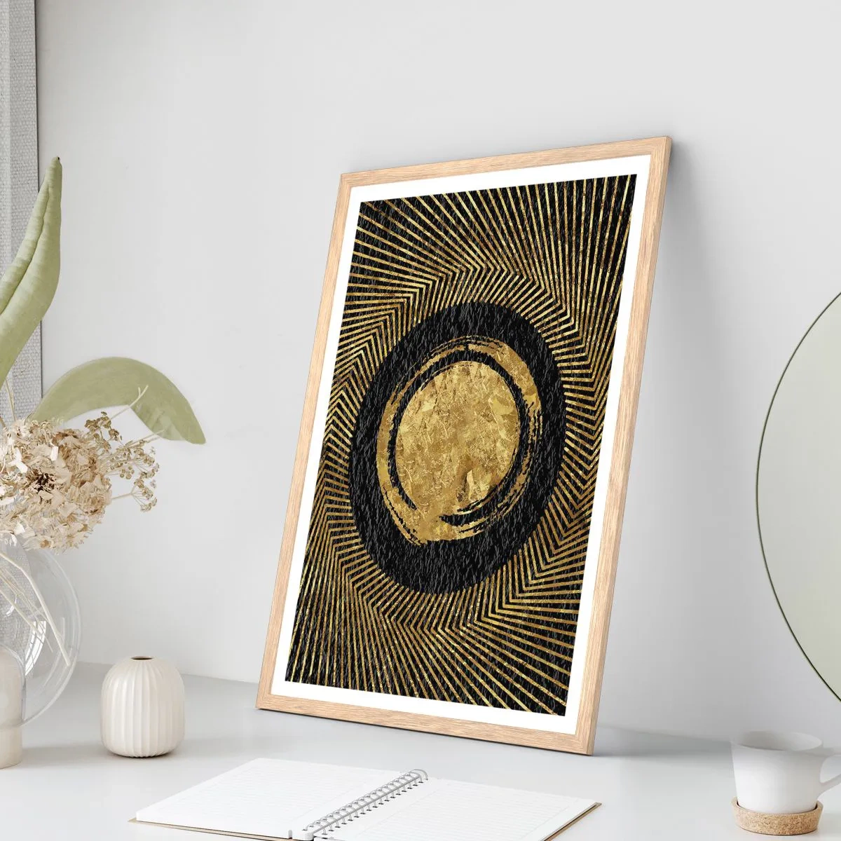 Affisch i ram av ljusek - Glamourös komposition - 50x70 cm