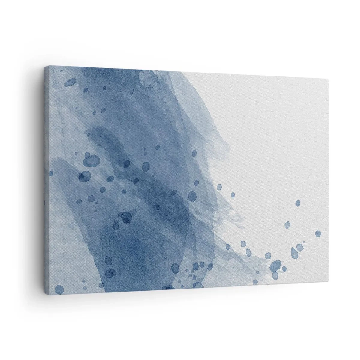 Canvastavla - Bild på duk - Abstrakta fläckar och strimmor i nyanser av blått - 70x50cm - Blå tyll - Modern väggdekoration för vardagsrum och sovrum ARTTOR