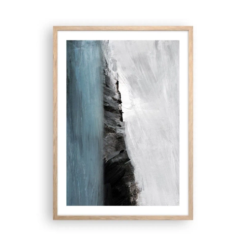 Affisch i ram av ljusek - Vatten - jord: en krock mellan elementen - 50x70 cm