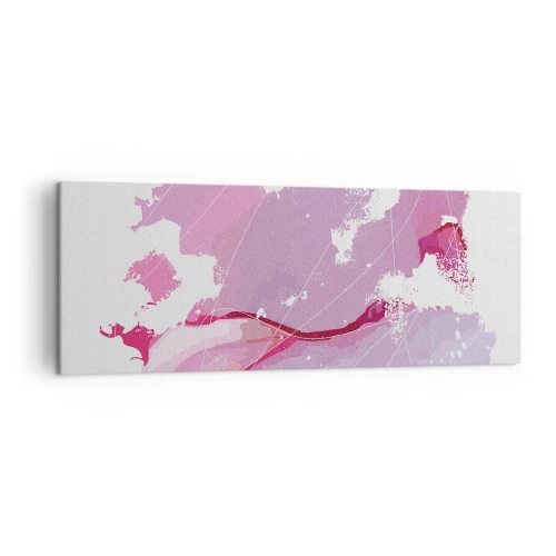 Canvastavla - Bild på duk - Karta över en rosa värld - 140x50 cm