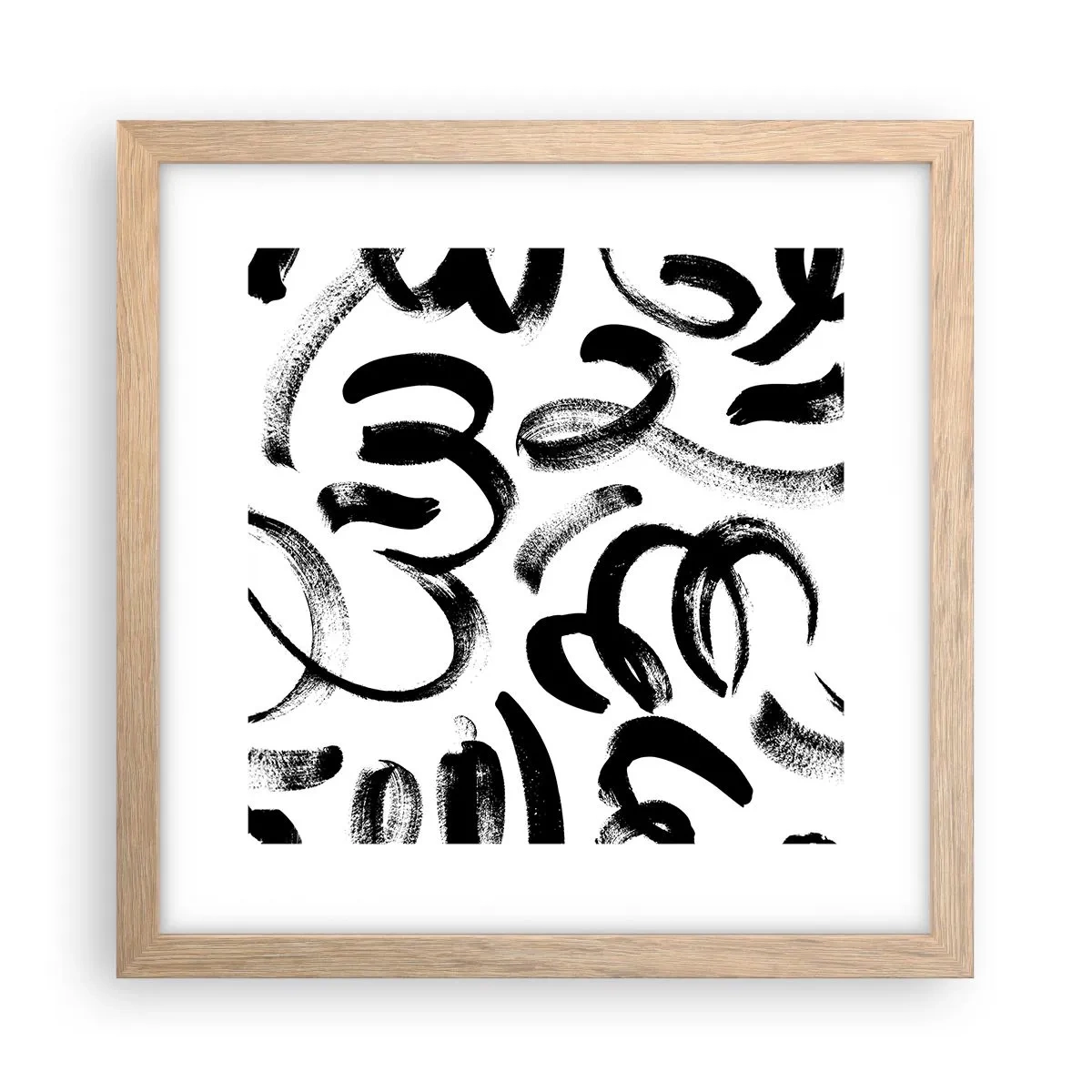 Affisch i ram av ljusek - Svart på vitt - 30x30 cm