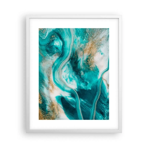 Affisch i vit ram - Guldflod - 40x50 cm