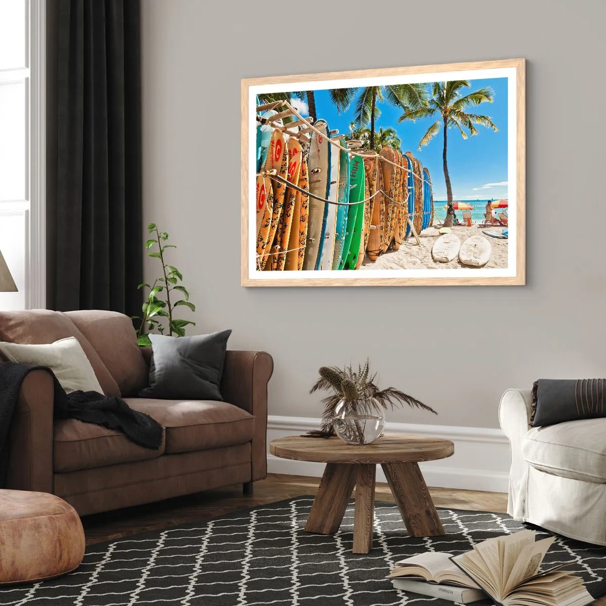 Affisch i ram av ljusek - Solig lek - 40x30 cm