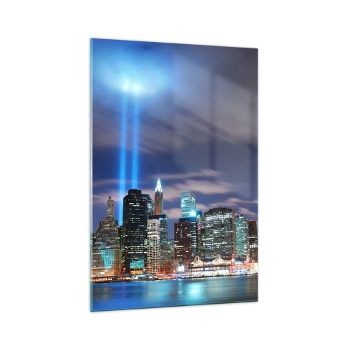 Glastavla - Bild på glas - Nå himlen med ljuset - 70x100 cm