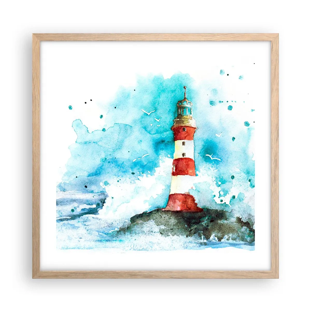 Affisch i ram av ljusek - Elementens enhet - 50x50 cm