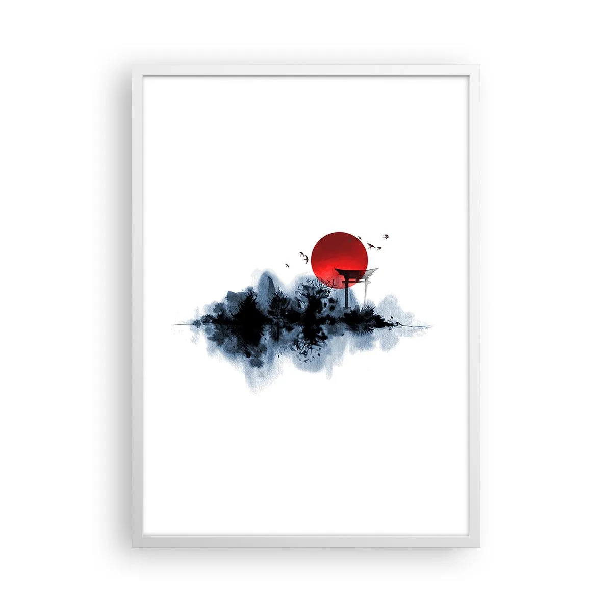 Affisch i vit ram - Japansk utsikt - 50x70 cm
