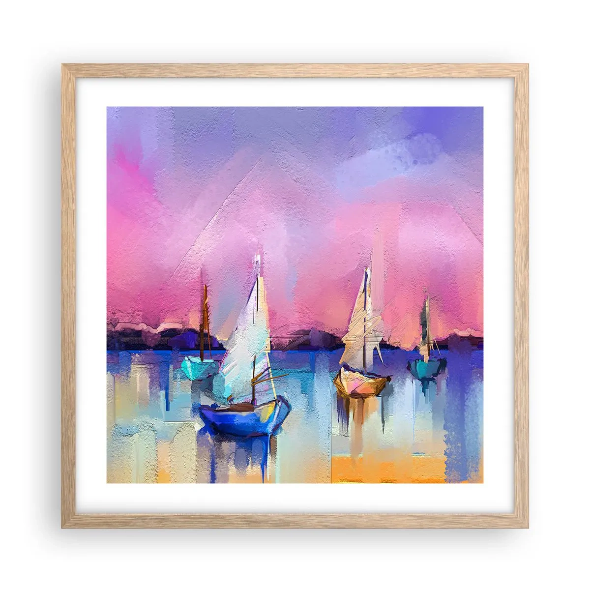 Affisch i ram av ljusek - Riktning: öppet vatten - 50x50 cm