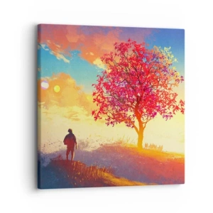 Canvastavla - Bild på duk - Pilgrim i målet - 30x30 cm