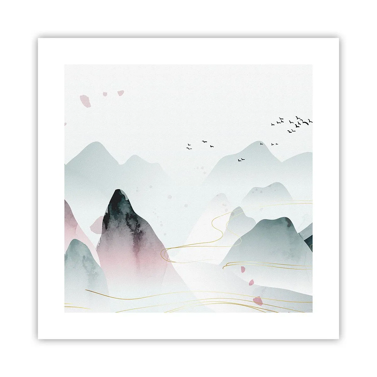 Affisch - Över topparna - 40x40 cm