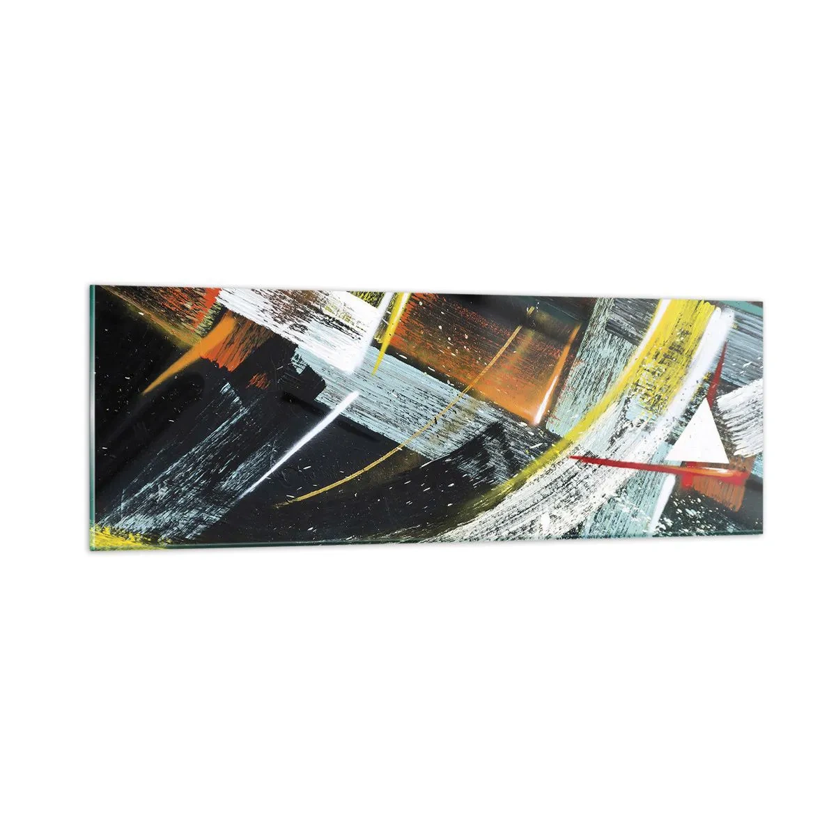 Glastavla - Bild på glas - Rörelsens energi - 90x30 cm