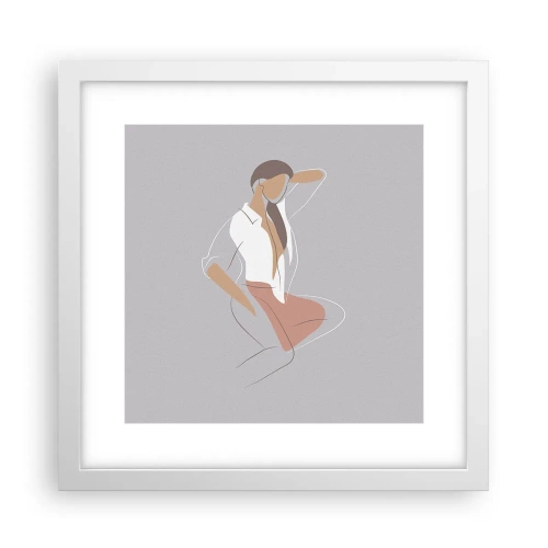 Affisch i vit ram - Charmens kontur - 30x30 cm