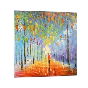 Glastavla - Bild på glas - Regnets nattvisa - 30x30 cm