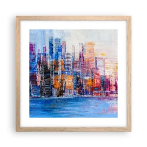 Affisch i ram av ljusek - En glädjefylld metropol - 40x40 cm