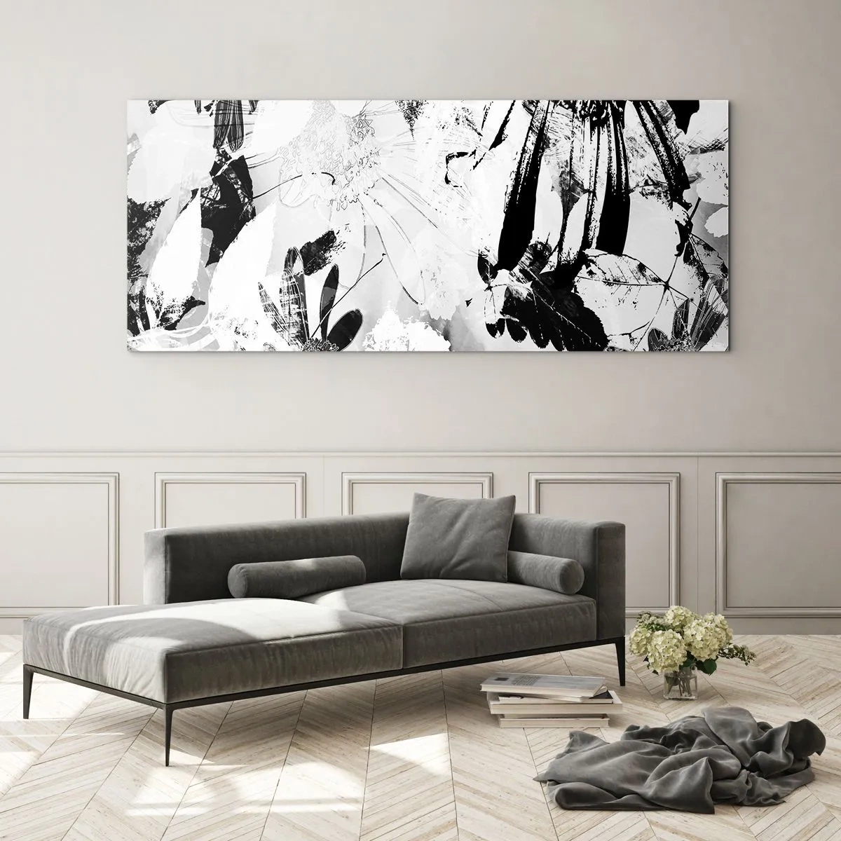 Glastavla - Bild på glas - Höst i negativet - 140x50 cm