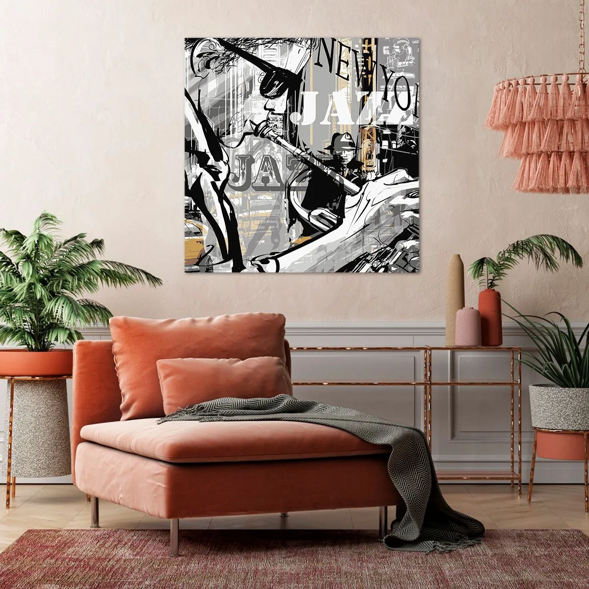 Canvastavla - Bild på duk - I New Yorks rytm - 50x50 cm
