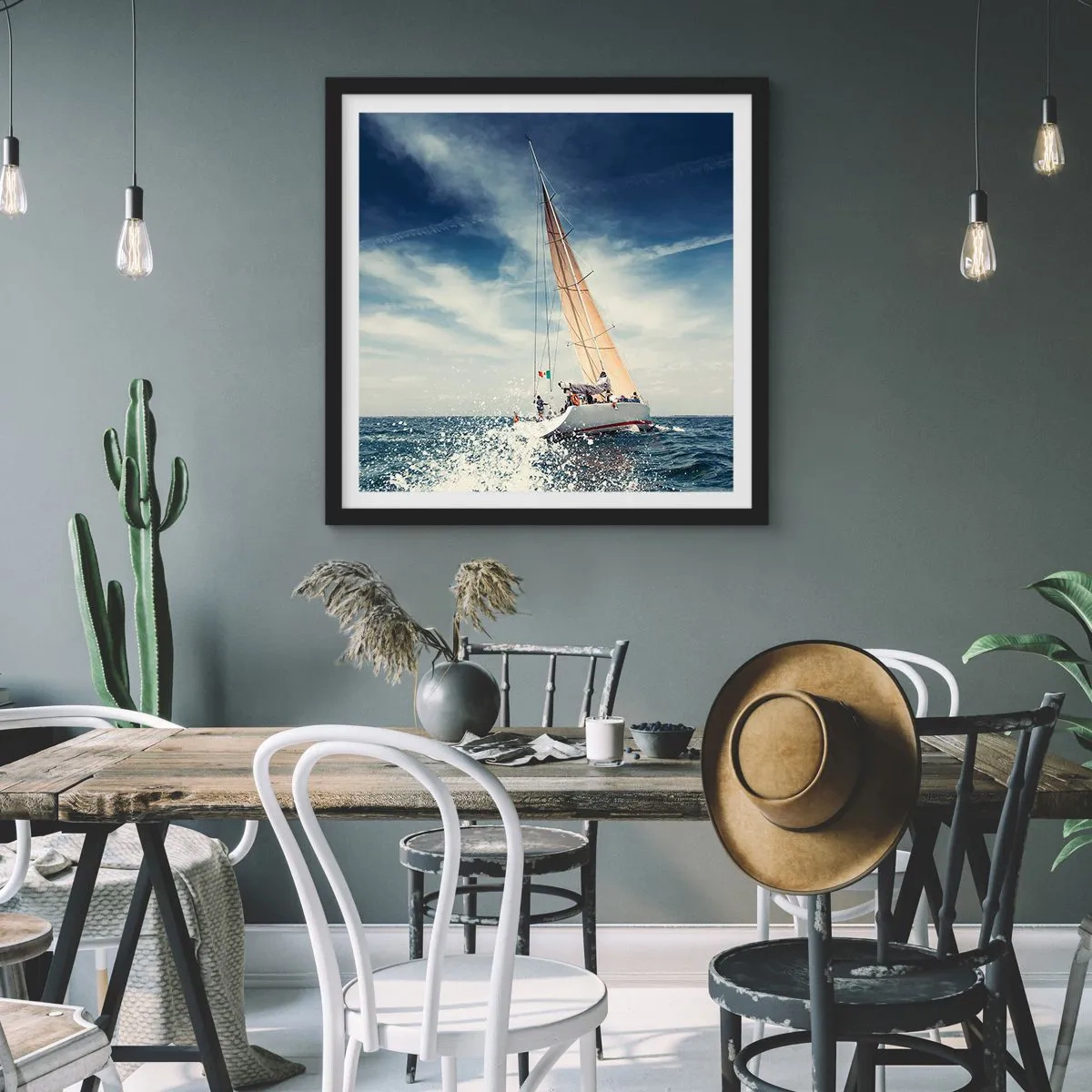 Affisch i svart ram - De hinner inte ikapp oss! - 40x40 cm