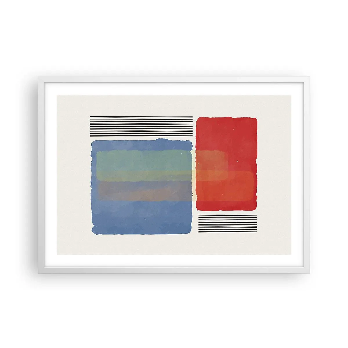 Affisch i vit ram - Geometrins anda  - 70x50 cm