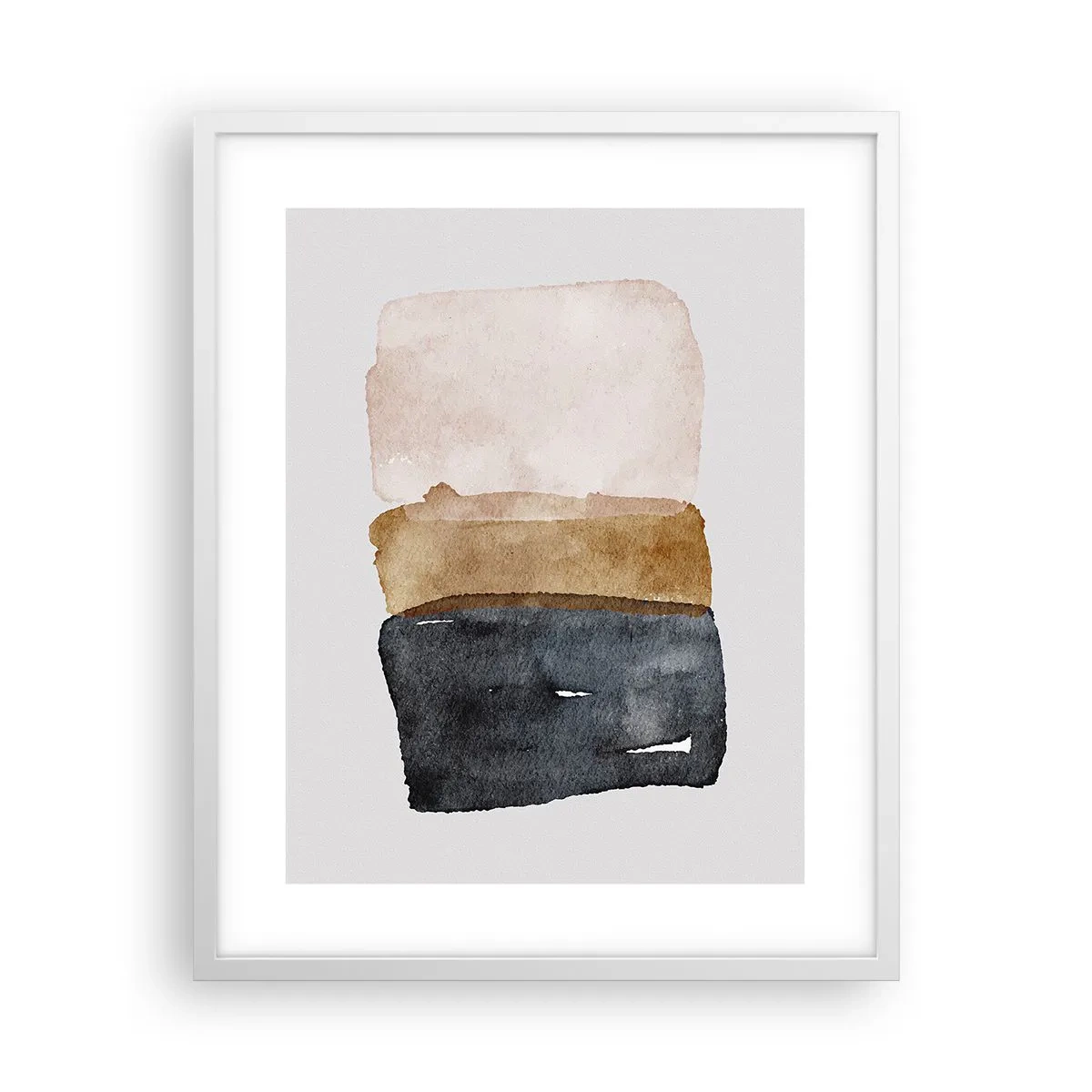 Affisch i vit ram - Komposition av jordens färger - 40x50 cm