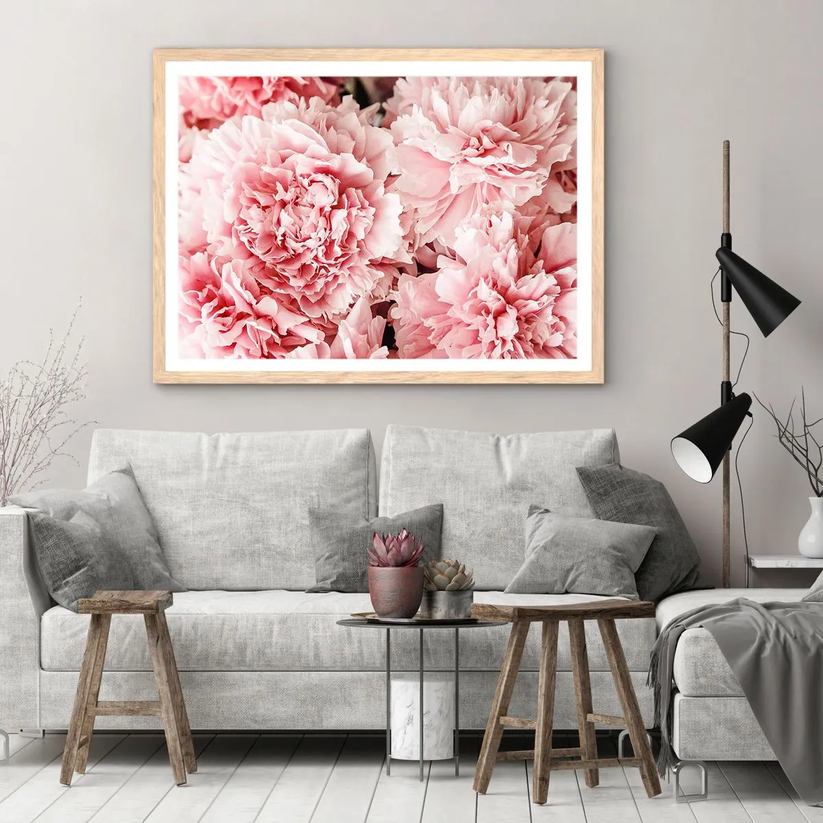 Affisch i ram av ljusek - Rosa dröm - 91x61 cm