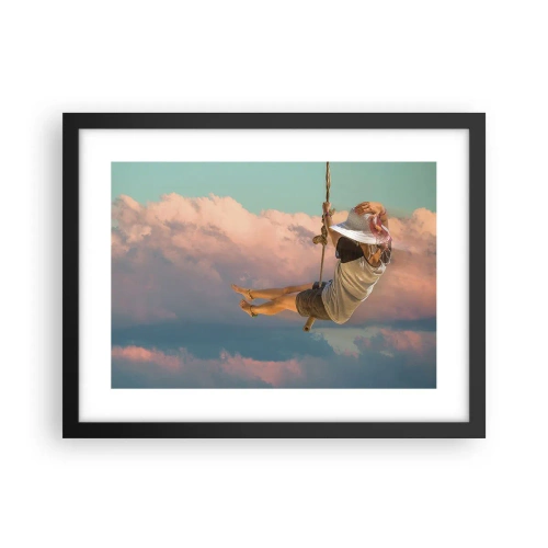 Affisch i svart ram - Lek i molnen - 40x30 cm