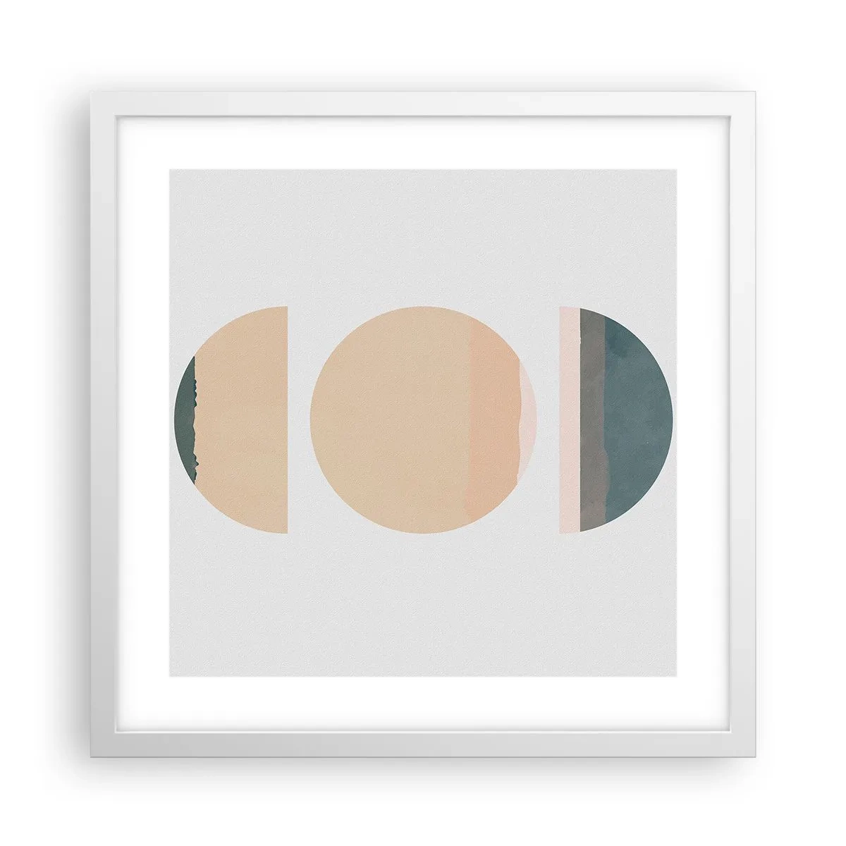 Affisch i vit ram - Hjul efter hjul - 40x40 cm