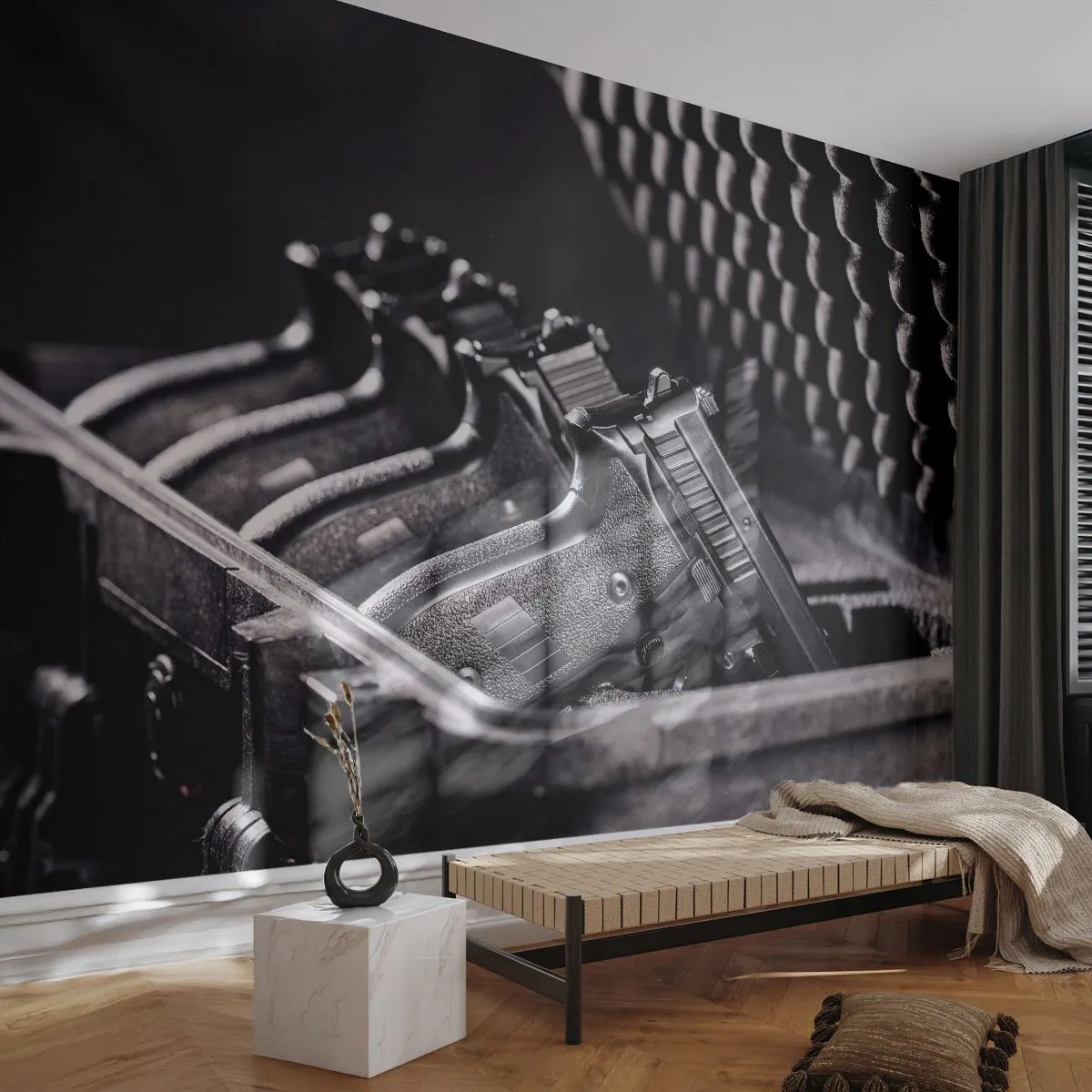 Fototapet Premium Canvas - Manlig idrott - Militär, Vapen, Pistol - 450x315 cm