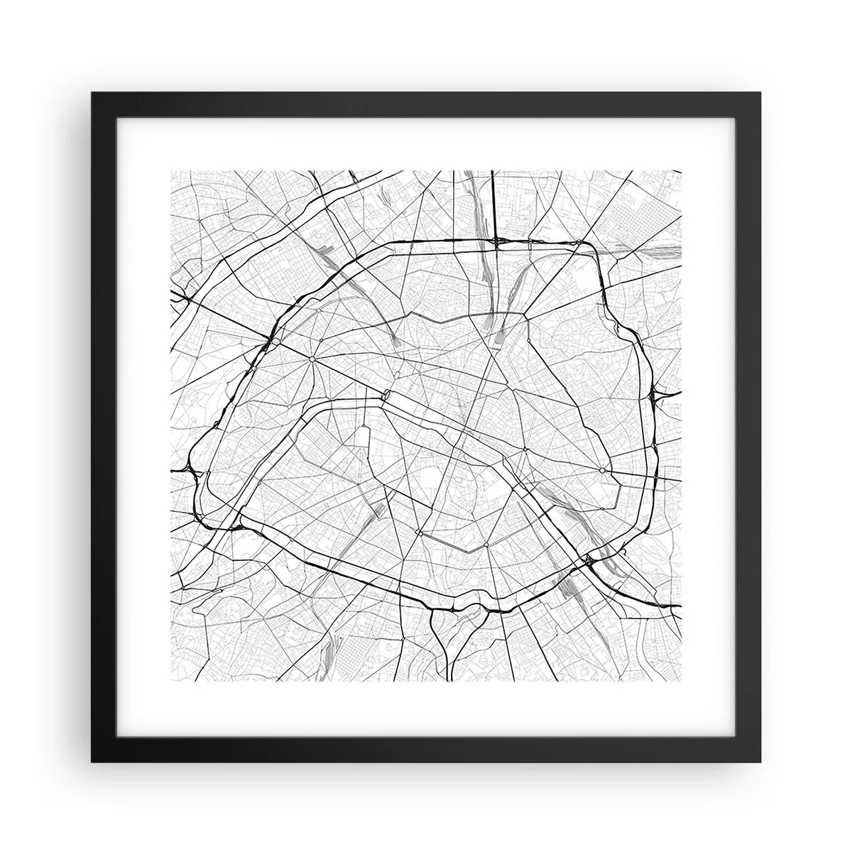 Affisch i svart ram - Paris blomma - 40x40 cm