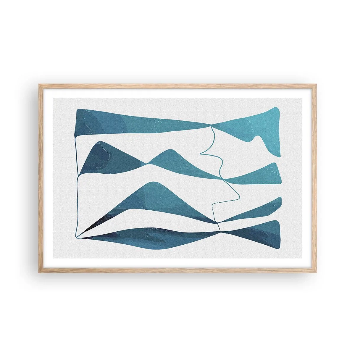 Affisch i ram av ljusek - Abstraktion: en turkos förening - 91x61 cm