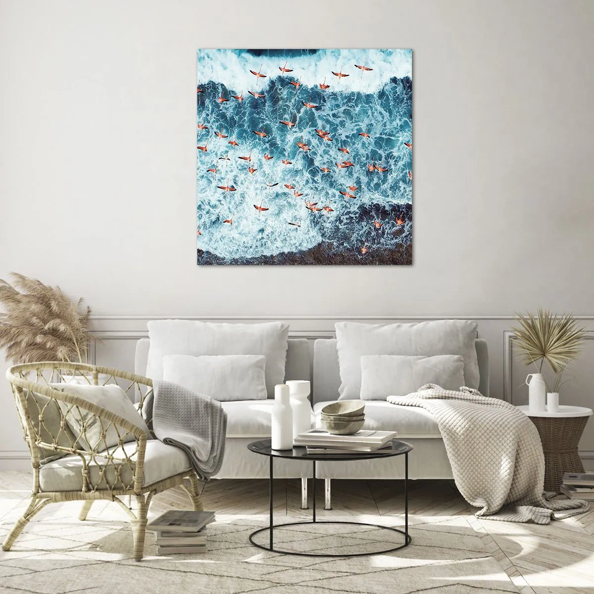Glastavla - Bild på glas - Kustparad - 40x40 cm