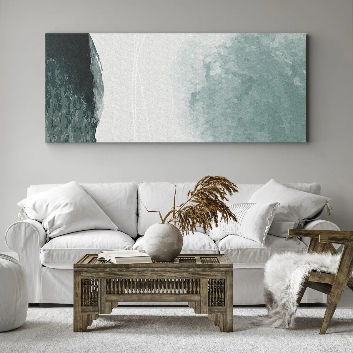 Canvastavla - Bild på duk - Ett möte med dimma - 100x40 cm