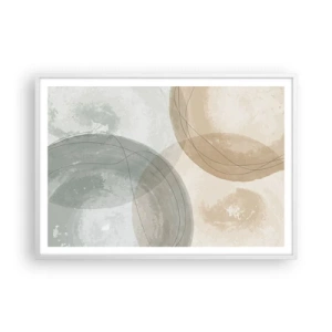 Affisch i vit ram - Världars samspel - 100x70 cm