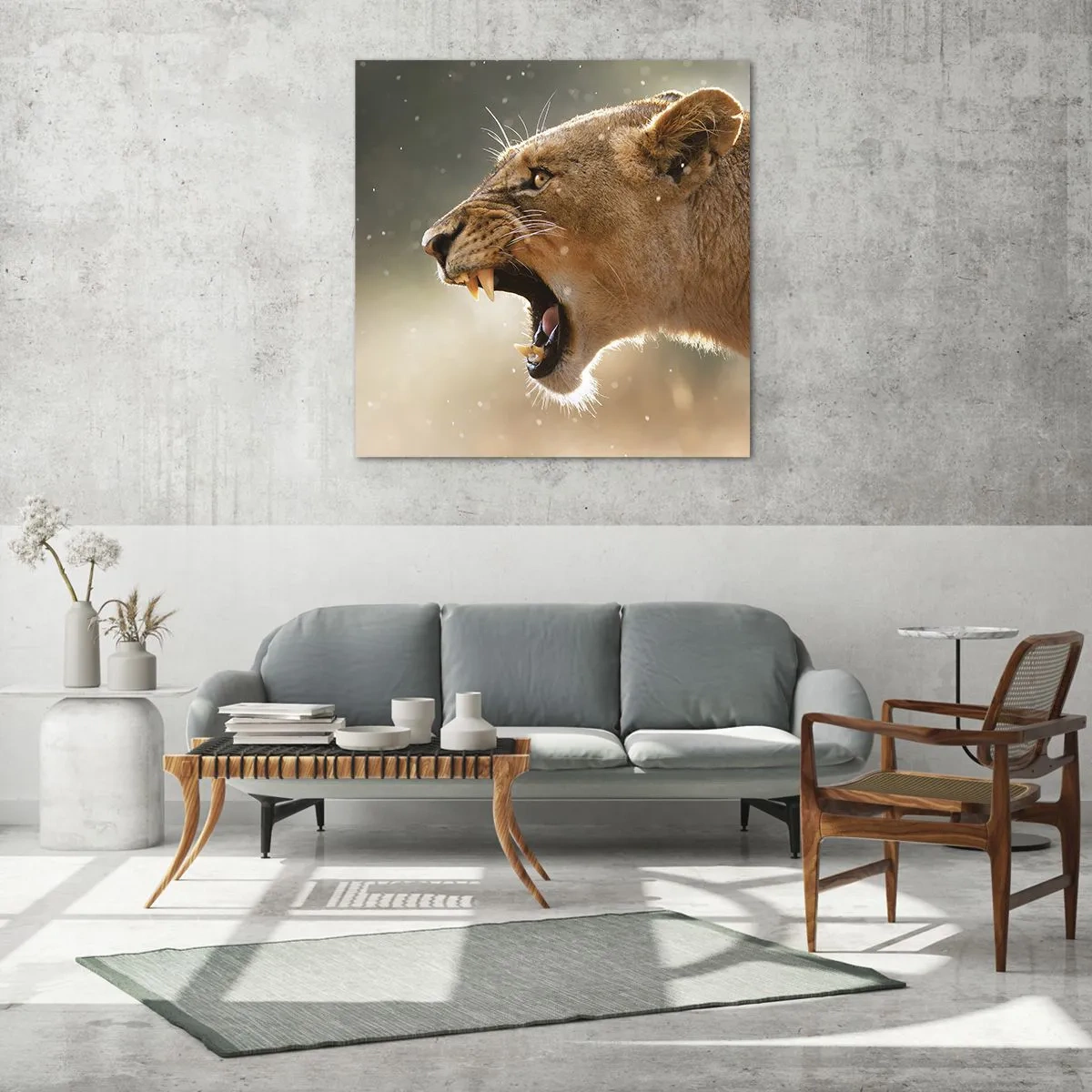 Glastavla - Bild på glas - Försök att inte lyssna - 70x70 cm