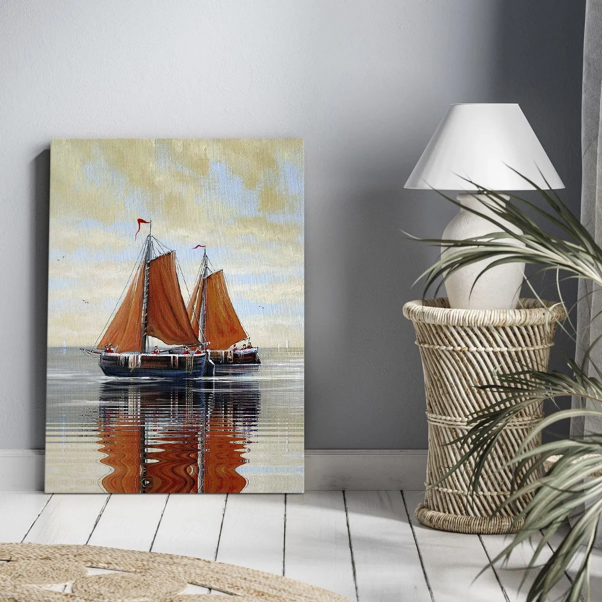 Canvastavla - Bild på duk - Hej, segla seglaren… - 55x100 cm