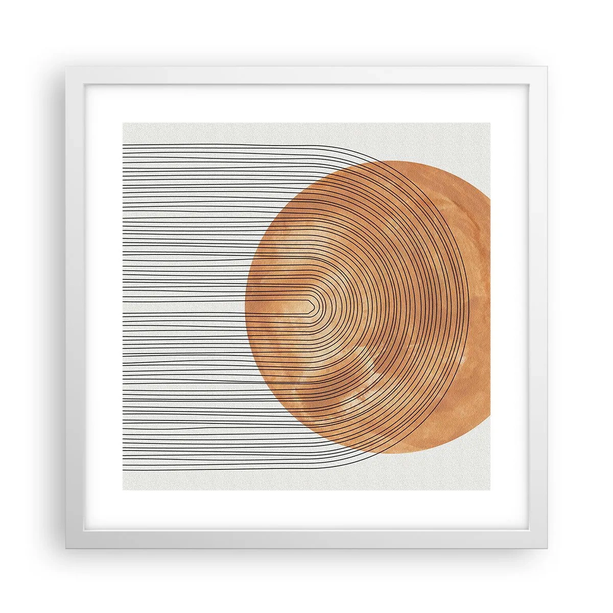 Affisch i vit ram - En solig komposition - 40x40 cm