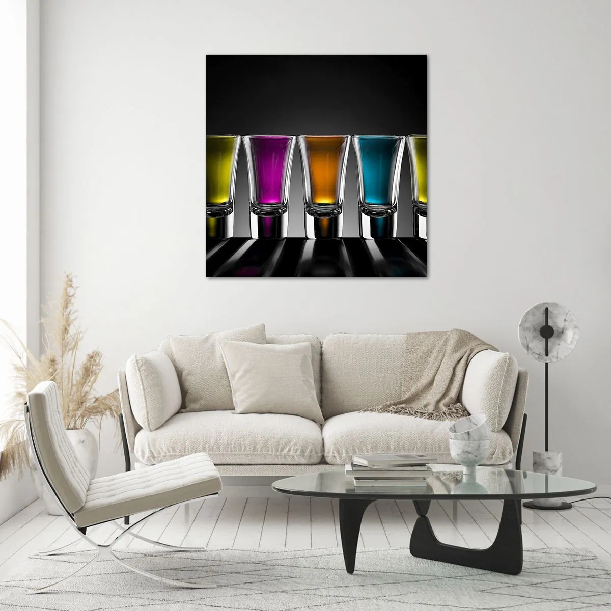 Glastavla - Bild på glas - Glädjen färger - 50x50 cm