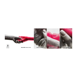 Provbit av fototapet Premium Canvas - Tillsammans, dock annorlunda - Mänskliga händer, Hand, Abstraktion - 100x30 cm