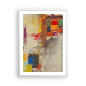 Affisch i vit ram - Färgernas geometri - 50x70 cm