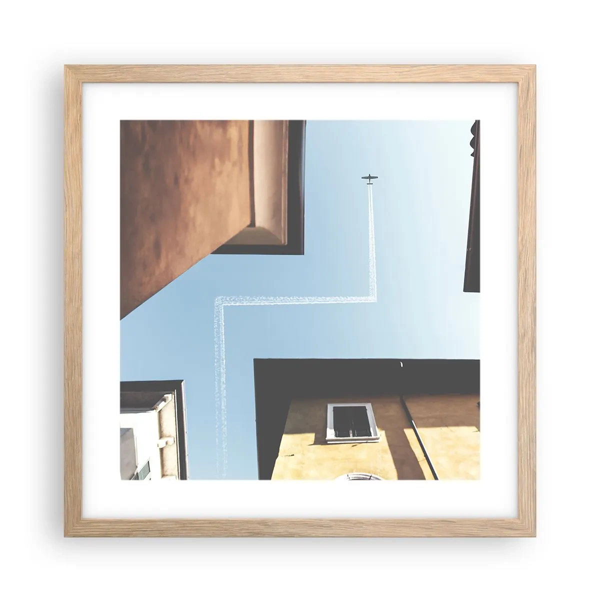 Affisch i ram av ljusek - Ovanför stadens labyrint - 40x40 cm