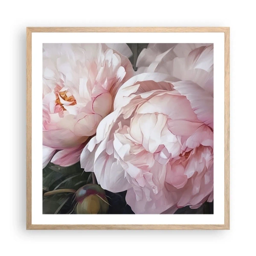 Affisch i ram av ljusek - Fast i blomning - 60x60 cm