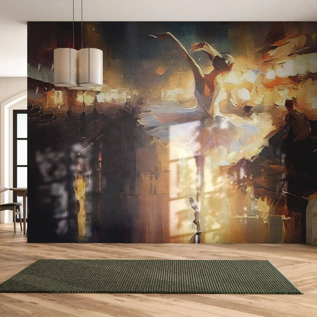 Fototapet Standard Eco - Ett mirakel på gatan - Ballerina, Dansa, Oljefärg - 150x105 cm