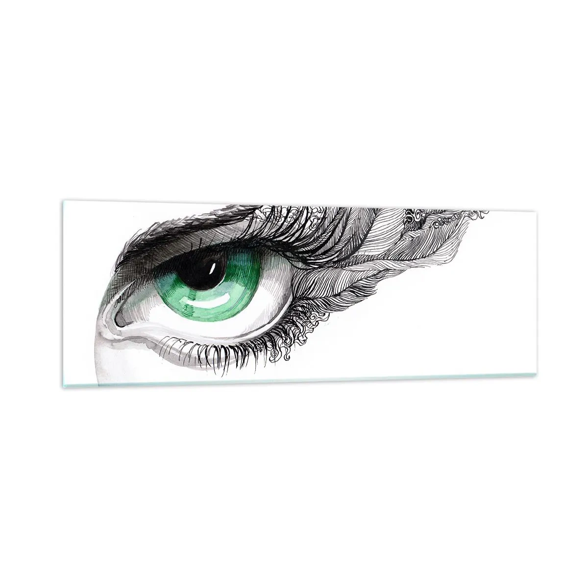 Glastavla - Bild på glas - Vacker och redo för attack - 90x30 cm