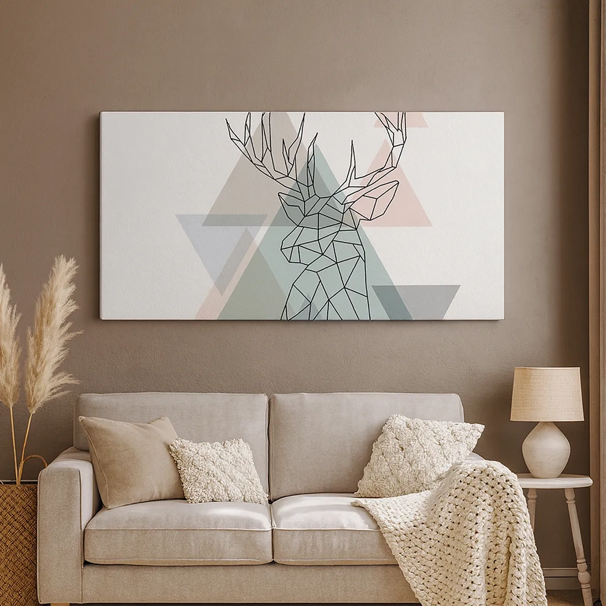 Canvastavla - Bild på duk - I en geometrisk skog - 30x30 cm