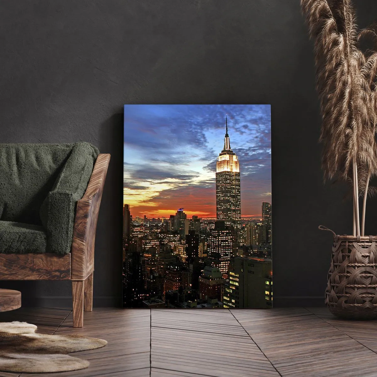 Canvastavla - Bild på duk - Amerikansk ljus natt - 50x70 cm