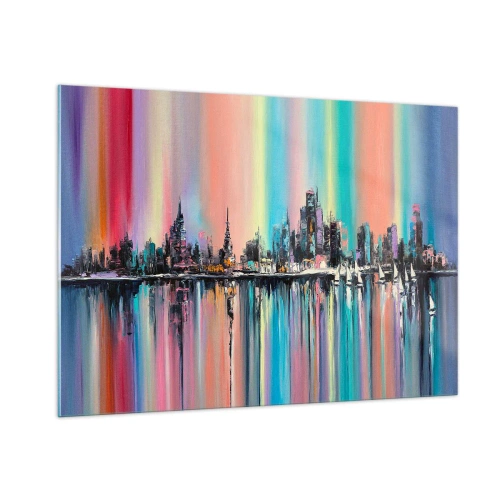 Glastavla - Bild på glas - Nattens ljus - 100x70 cm