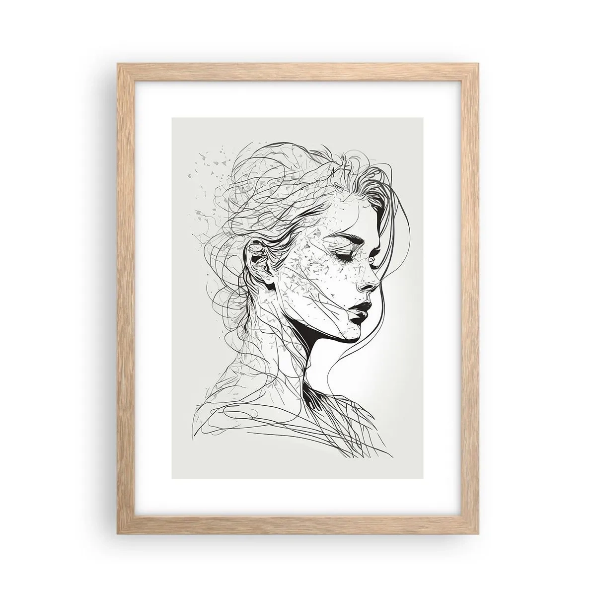 Affisch i ram av ljusek - Porträtt i drömmar - 30x40 cm