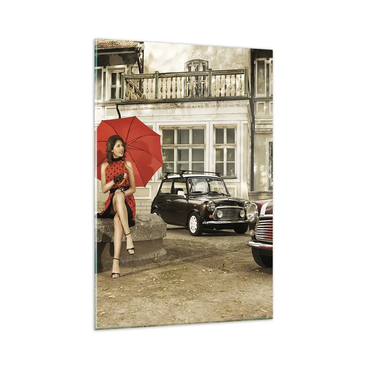 Glastavla - Bild på glas - Sentimental miniresa - 80x120 cm