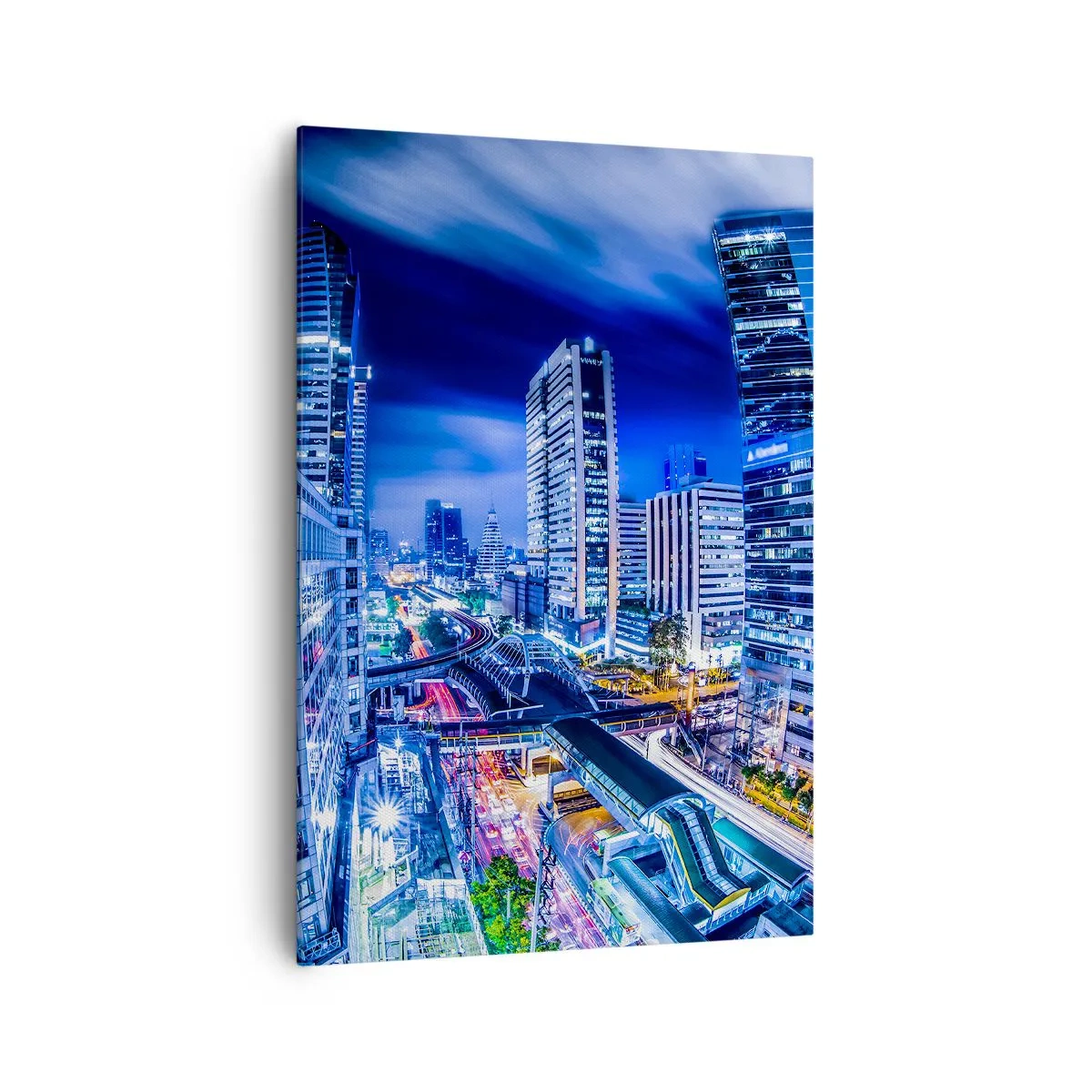 Canvastavla - Bild på duk - Stadens nattrytmer - 70x100 cm