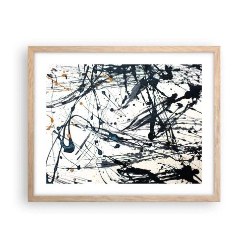 Affisch i ram av ljusek - Expressionistisk abstraktion - 50x40 cm