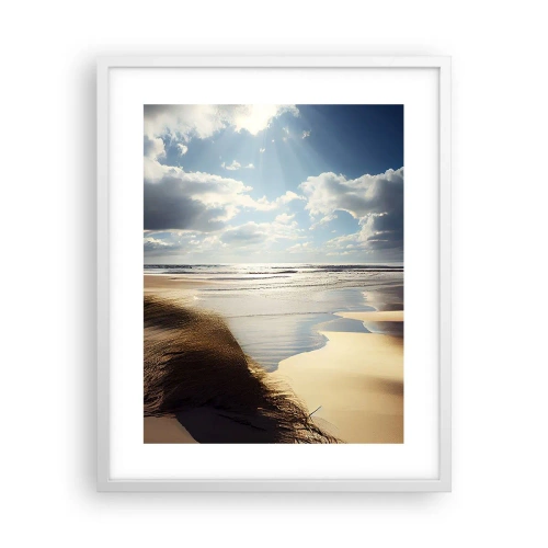Affisch i vit ram - Strand, vild strand - 40x50 cm