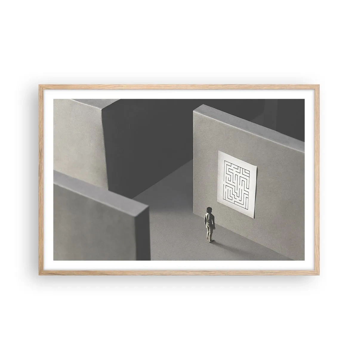 Affisch i ram av ljusek - Men var är jag? - 91x61 cm